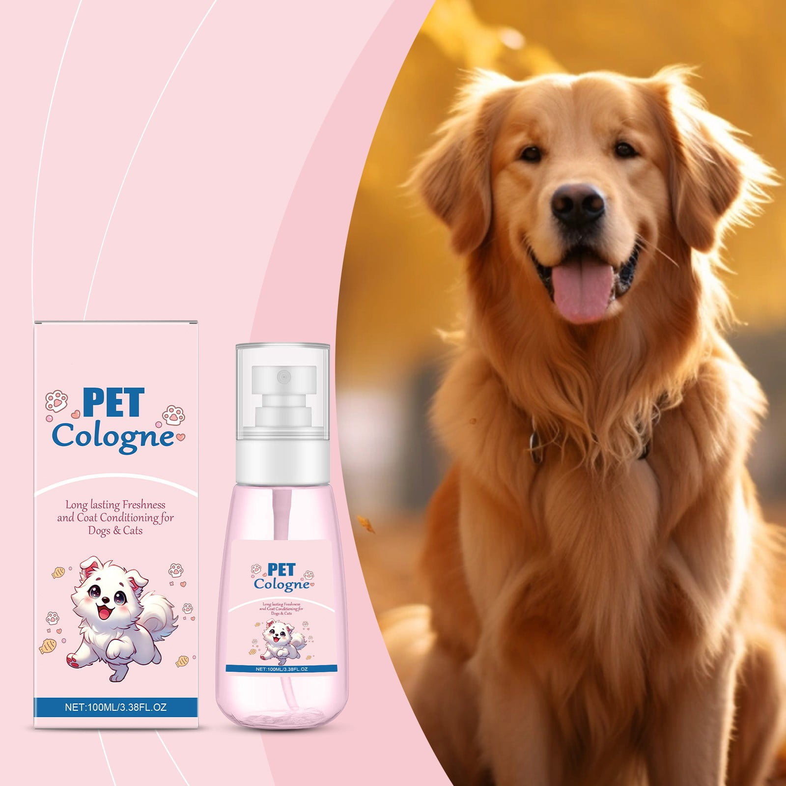 Dog & Cat Perfume | Long-Lasting Baby Powder Scent Deodorizing Spray | Fur-Conditioning Cologne, Non-Sticky Formula | Travel-Friendly