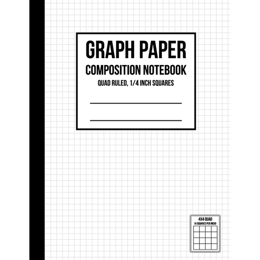 Graph Book for Math Graph Paper Notebook 1/4 inch Squares Graph