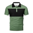 thumbnail image 4 of DDAPJ pyju Men's Color Block Polos Lightweight Outdoor Moisture Wicking Golf Shirt Business Casual Short Sleeve Collared Tops Prime Sales Green XL, 4 of 5