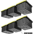thumbnail image 6 of Koova Overhead Bin Rack for Six Bins | Overhead Garage Storage Rack to Mount on Ceiling with Adjustable Width | Supports Most Black and Yellow Storage Bins | Easy to Install | Made in USA | 6 Sets, 6 of 7