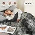 thumbnail image 3 of MARNUR Electric Blanket Heated Throw 50" x 60", Heating Blanket with Soft Faux Fur & Shu Velvet, Large LED Display, 6 Heating Levels, 4 Hours Timer, Tie-Dye Grey, 3 of 9