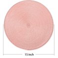 thumbnail image 2 of Queilt Napperons Ronds Tressés Roses 15 Pouces pour Tables à Manger Lavables Résistants à la Chaleur Ensemble de 6, 2 of 5