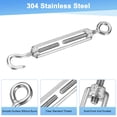 thumbnail image 2 of Uxcell Lot de 2 Crochets et Illets à Boucle, M5 Acier Inoxydable Boucles Lourdes Corde de Tension Réglable, 2 of 7