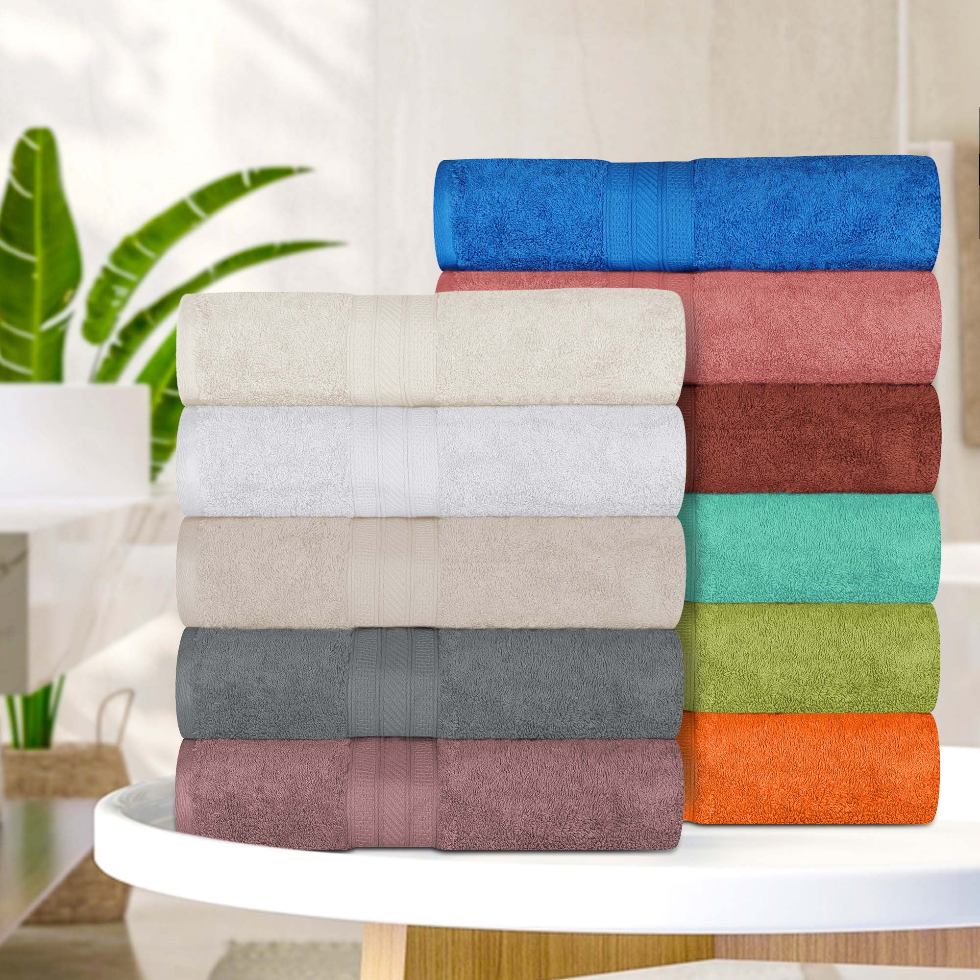 Superior Turkish Cotton Solid 2-pc Ultra-Plush Bath Towel Set ,Hazelnut