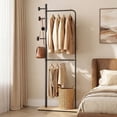thumbnail image 2 of Gymax Double Rods Clothes Hanging Rack Freestanding Clothes Organizer Garment Rack, 2 of 10