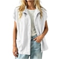 thumbnail image 3 of Lutiedan Cozy Fleece Jacket for Women Snap Button Down Short Sleeve Outwear Casual Baggy Fall Winter Coat with Pockets S-XXL, 3 of 7