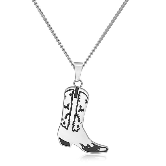 Cowgirl Boot Necklace with Engraved Message