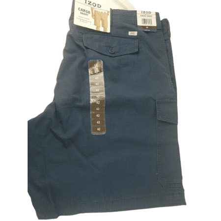 IZOD Men's Saltwater 10.5" Solid Washed Cargo Short (Cadet Navy, 40)