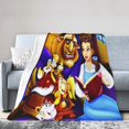 thumbnail image 2 of Manta de La Bella y la Bestia, suave, acogedora, cálida y ligera, para sofá, cama, silla, camping, viajes, decoración, picnic, 80 x 60 pulgadas, 2 of 5
