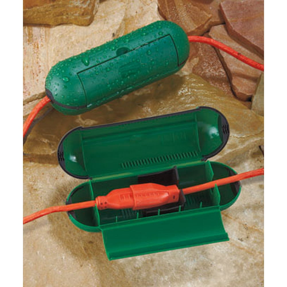 Set 2 Water Resistant Electrical Extension Cord Seal Connector Green 8