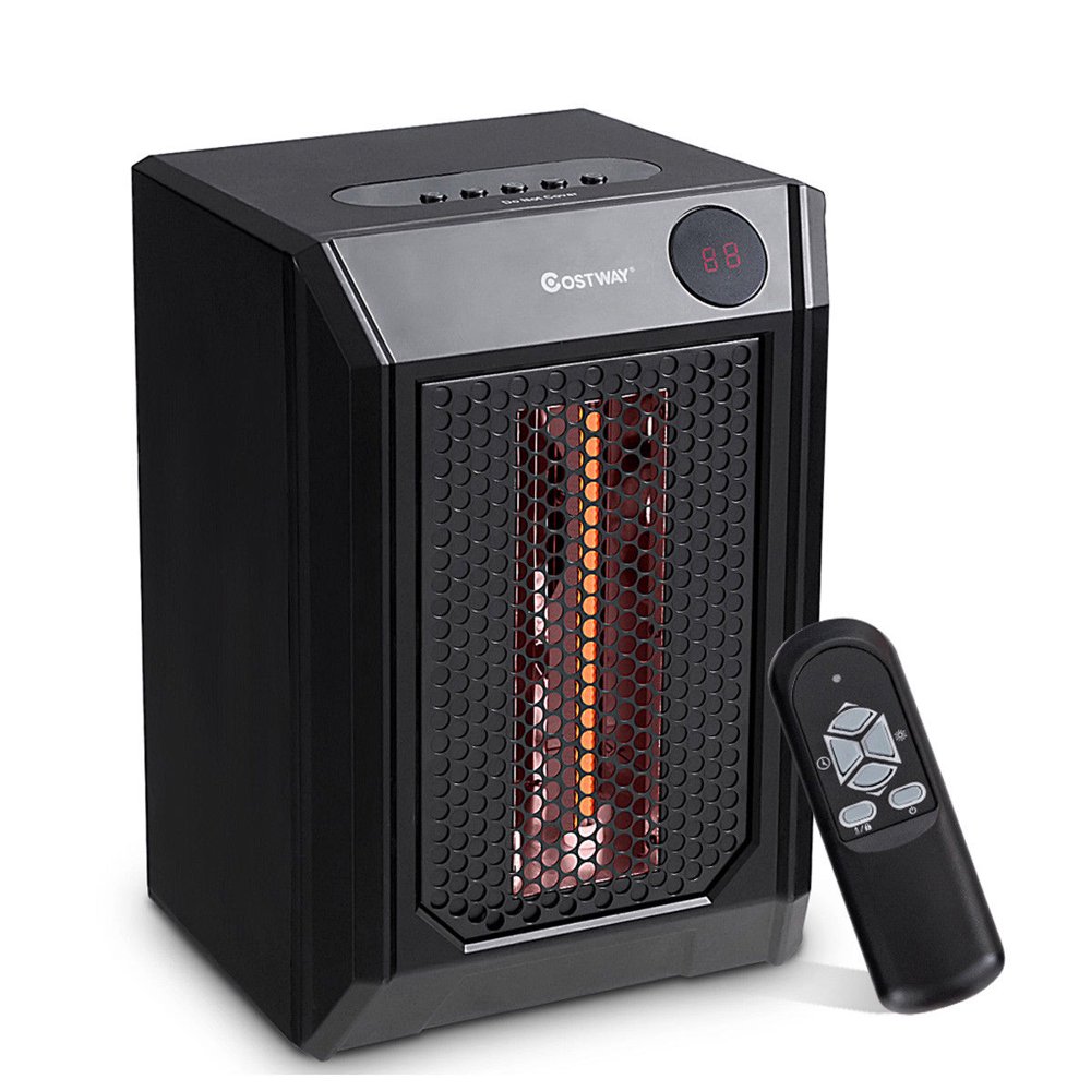 Goplus Portable Electric Space Heater 1500W 12H Timer LED Remote