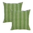 thumbnail image 2 of Laddha Home Designs Hand Woven Dots Striped Square Throw Pillows - 20" - Green and White - Set of 2, 2 of 7