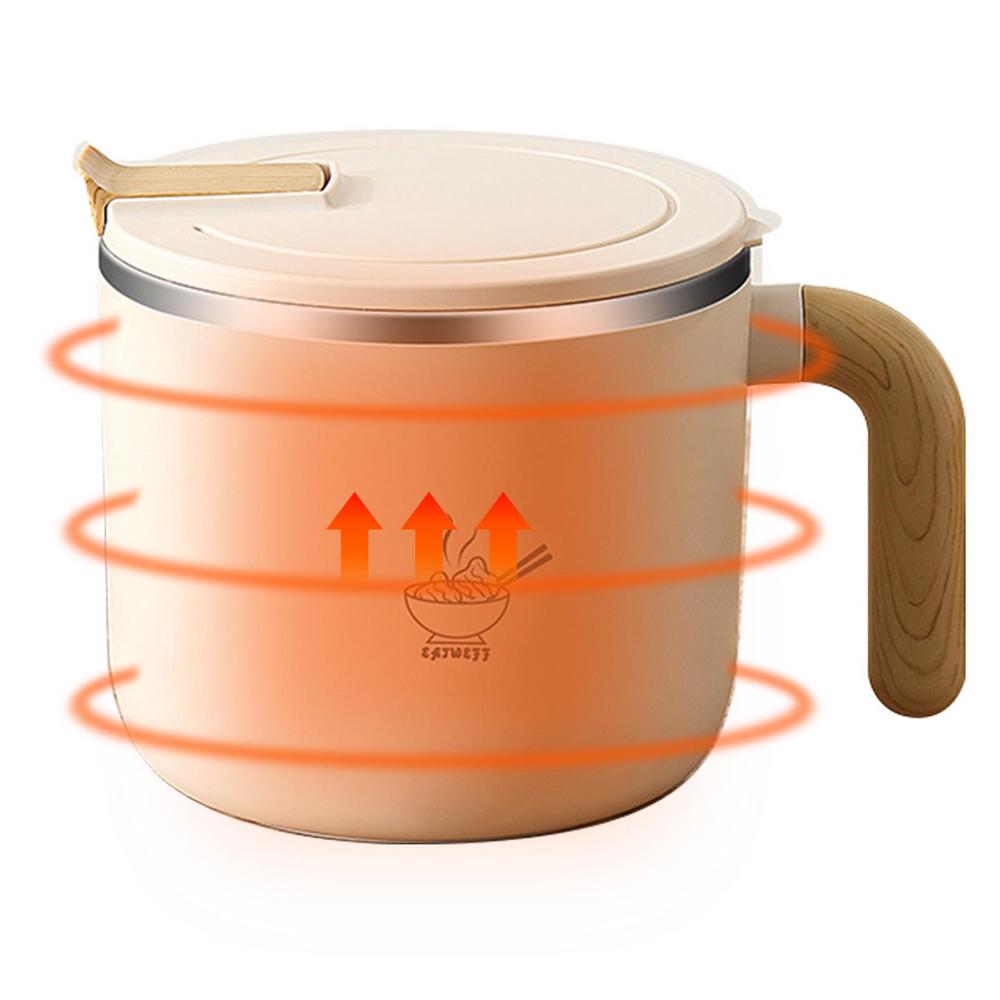 Huoge Soup Mug with Lid Stainless Steel Instant Noodle Bowl with Cover