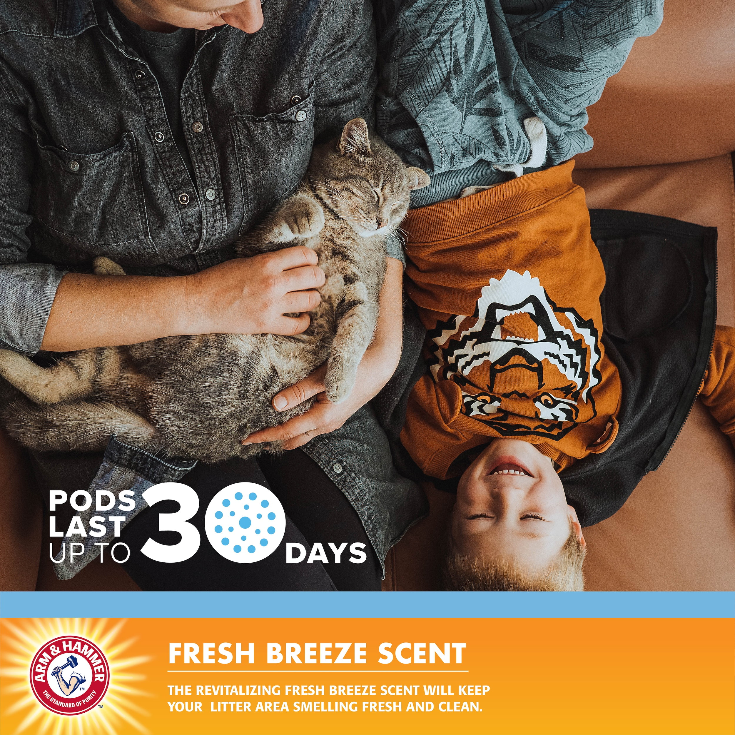Arm & Hammer Cat Litter Box Deodorizing Pods, Fresh Breeze Scent, 2 Pack