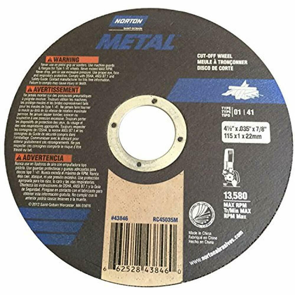 4 1/2" X .035" 7/8" Cutoff Wheel Metal (Pack 25) Home Improvement Hand