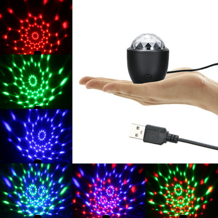 DC5V 3W 3 LED Mini Magic Ball Stage Light Lighting Fixture USB Powered Operated Supported Auto-running/ Sound Activated for Home Party Decoration Christmas Xmas Festival Holiday Gift Present Bar (Best Led Light Bar For The Money)