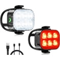 thumbnail image 1 of Bike Lights Ultra Slim, Rechargeable Bicycle Lights Front and Rear, 4+6 Modes Bike Light, Waterproof IP65 Cycle Lights for Road Safety, 1.5 Hrs Fast Charging Bike Light Cycling Headlights Set, 1 of 7