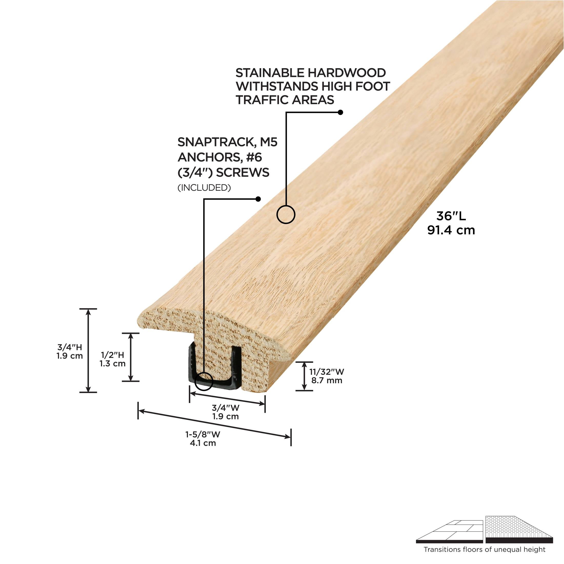 M-D Building Products 48905 72 In. Unfinished Hardwood Trans Tile