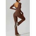 thumbnail image 4 of ORUYROP Womens Sexy Open Back Long Sleeve Flared Bottom Pants Romper Bodycon Jumpsuit, 4 of 6