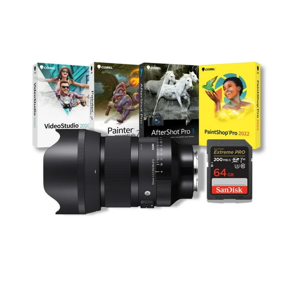 Sigma 50mm F1.2 DG DN Art Lens HLA Technology 13-Blade Diaphragm Multi-Layer Coating (Sony E-Mount) Bundle with Software Suite and Memory Card (3 Items)