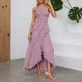 thumbnail image 4 of Women's Casual Midi Dress with Flowy Design and Zipper Suit for Daily & Date Wearing (Pink XS), 4 of 8