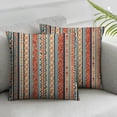 thumbnail image 2 of Heduofu Tribal Throw Pillow Cushion Cover, Mexican Style Patterned Retro Hand Drawn Design Abstract, Decorative Square Accent Pillow Case, 18" X 18", Orange Blue White, 2 of 6