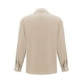 thumbnail image 6 of Miluxas Mens Solid Slim Fit Long Sleeve Mandarin Collar Dress Shirts Beige, 6 of 7