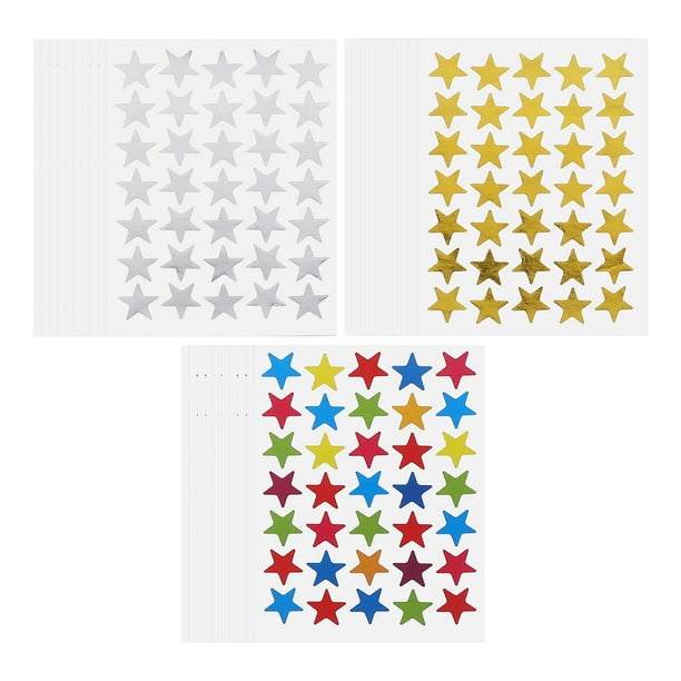 30 hojas de pegatinas de estrellas doradas y plateadas, pegatinas autoadhesivas de colores.