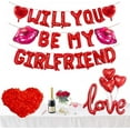 thumbnail image 6 of Red Will You Be My Girlfriend Balloons 54pcs Red Balloon kit Include Lip balloons 18 Inch Heart Shaped Balloons and 1000 Artificial Rose Petals Romantic Decoration Kit for Valentines Party, 6 of 6