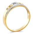 thumbnail image 4 of Wellingsale Ladies Solid 14k Two 2 Tone White and Yellow Gold Polished CZ Cubic Zirconia Round Cut Engagement Ring and Wedding Band Bridal Set - Size 8, 4 of 6