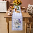 thumbnail image 2 of Spring Easter Table Runner 48 Inches, Bunny Botanical Flowers Leaves Purple Check Bed Runner Dresser Scarves Tabletop for Indoor Outdoor Parties/Ceremony/Banquet, 13" x 48", 2 of 8