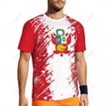thumbnail image 4 of Exclusive design Peru Flag Grain 3D Printed Men For Running Bike Soccer Tennis Fitness Sports tshirt Mesh Fans Short T-shirt, 4 of 8