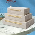 thumbnail image 5 of 3 Pcs Set Decorative Storage Boxes For Home Decor Treasure Box Jewelry Storage Wooden Box with hinged lid, 5 of 5