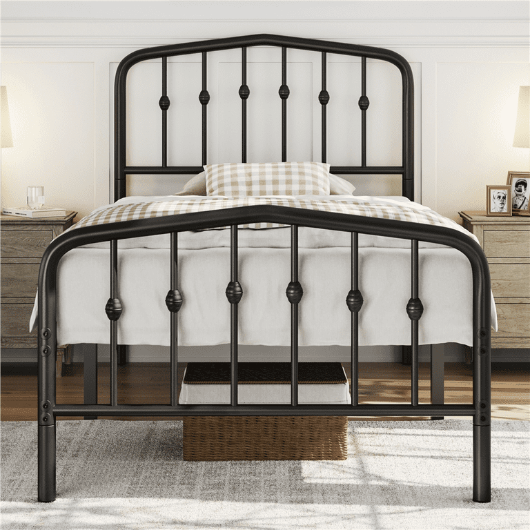 Twin/Full/Queen Metal Bed frames Platform Bed with Arrow Headboard and  Footboard