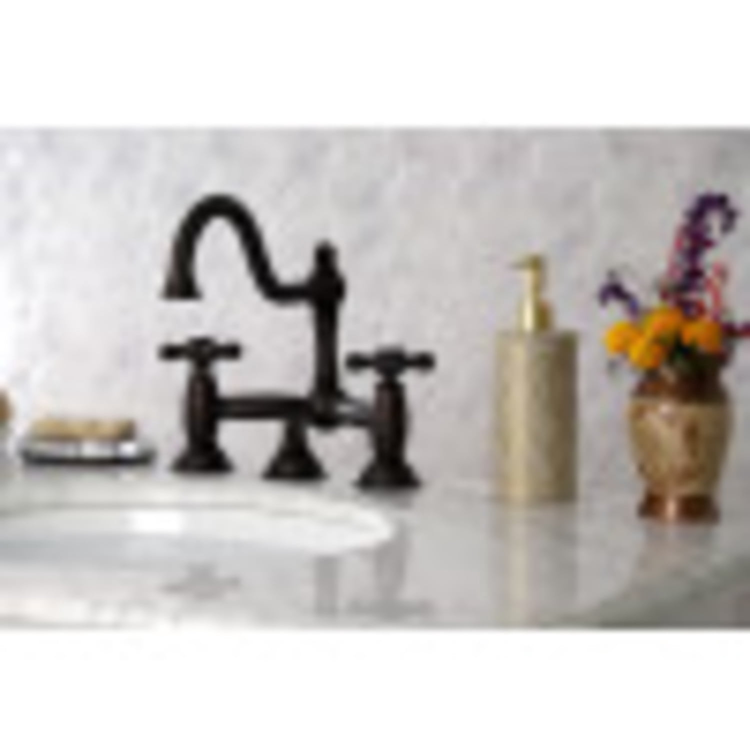 Kingston Brass Two Handle 8" Widespread Lavatory Faucet with Brass Pop-up