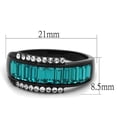 thumbnail image 2 of Luxe Jewelry Designs Women's Black IP Stainless Steel Ring with Clear and Blue Zircon Crystals -, 2 of 4