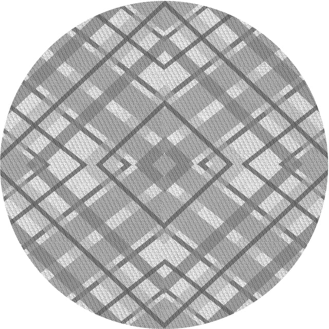 Ahgly Tapis Rond Lavable en Machine Intérieur Transitionnel Platine Argent Gris, 5 Pieds Rond