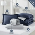 thumbnail image 4 of LammaLoe Queen Comforter Set, With Sheets, Reversible Bed In A Bag 7 Piece, Bedding Set, Navy, 4 of 7