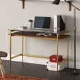 thumbnail image 4 of Evelyn&Zoe Contemporary 46 in. Brass Writing Desk, 4 of 7