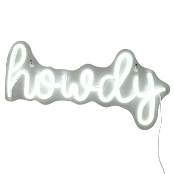 Urban Shop 9.5" x 21" Howdy White LED Wall Sign