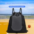 thumbnail image 4 of Bolsos De Hombro Para Balones De Fútbol Bolsa de baloncesto de malla con cordón extraíble para equipo de entrenamiento (gris oscuro), 4 of 6