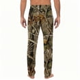 thumbnail image 3 of Havenx Mens Camo Pajama Pants Elastic Long Pants Camo Straight-Fit Bottoms with Pockets Comfort Sleep Lounge Novelty Loose Sleep Pants,Dark Green XL, 3 of 6