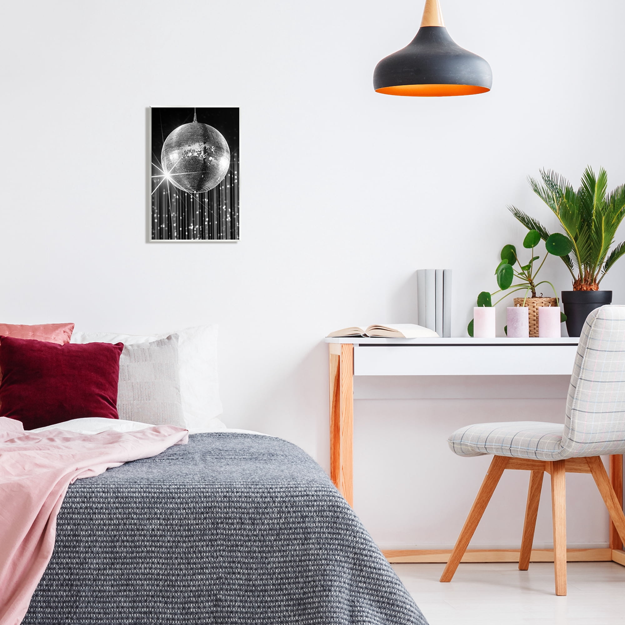 Stupell Industries Black Disco Ball Literature & Flim Photography Unframed Art Print Wall Art, 10 x 15