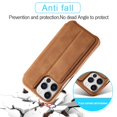 thumbnail image 6 of SaniMore for iPhone 14 Pro 6.1" Case [RFID Blocking], Camera Protection Card Slot Ultra-Thin PU Leather Magnetic Wallet Cover with Practical Bracket Shockproof Protective Shell, Brown, 6 of 7