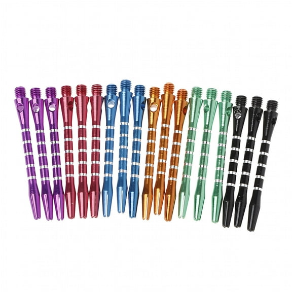 HIBIBUD 6 Sets/18 Pcs 5m Aluminum Dart Shafts 6 Colors 2BA Thread Size Medium Length