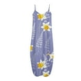 thumbnail image 5 of Vestidos Para Mujer Maxi Vestido Slip Vestido de Moda Sling Cintura Media Cuello en V Sin Mangas Rayas Estampado Floral Delgado Playa Vestido Largo Odeerbi ODB167901, 5 of 5