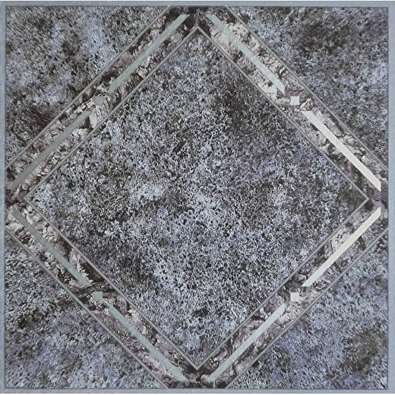 Roman Palace Collection 20 Pack of 12" x 12" Self Adhesive High Gloss (No Wax) Finish 1.2mm Thick Vinyl Tiles - Metall