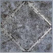 Roman Palace Collection 20 Pack of 12" x 12" Self Adhesive High Gloss (No Wax) Finish 1.2mm Thick Vinyl Tiles - Metall