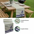 thumbnail image 5 of Striped Anchor Table Runner - 70 Inch Long, Kitchen Dining Table Runner Dresser Scarves, Navy Blue Nautical Sage Green Geometric Farmhouse Decor for Coffee Tables Wedding Party Banquet, 5 of 8