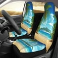 thumbnail image 3 of KAKALAD Summer Beach Palm Trees 01 Car Seat Covers Set Vehicle Front Seats Protector 2 Pcs, 3 of 9